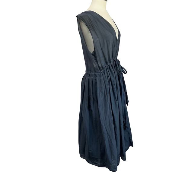 CP Shades Julia Dress Size L Cotton Silk Blue Midi Boho Lagenlook Flowy - Picture 3 of 10